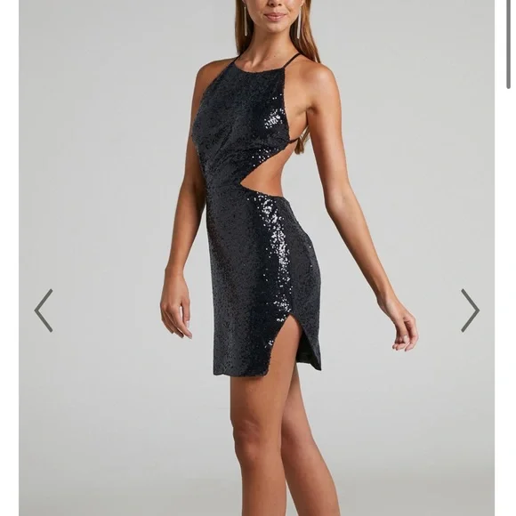 Sequin Halter Strap Mini Dress - Picture 3 of 7